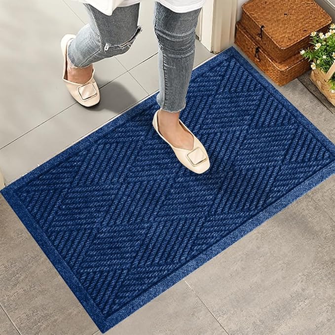 HIYARD Sturdy Front Door Mat, Absorbent Muddy Dirt Resist Welcome Door Mats by HIYARD