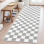 Terrug Grey and White Checkered Area Rug - Image 3