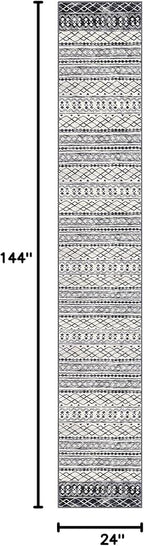 KUTA Boho Hallways Runner Rugs 2x12, Moroccan Washable Kitchen Rug Non-Slip - Image 2