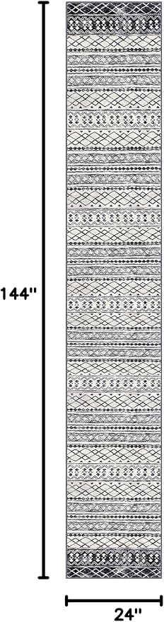 KUTA Boho Hallways Runner Rugs 2x12, Moroccan Washable Kitchen Rug Non-Slip - Image 2