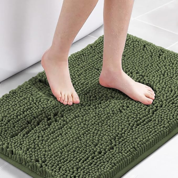 H.VERSAILTEX 20x32 Inch Loden Bath Mat Soft Shaggy Bathroom Rugs Non-Slip by HVERSAILTEX