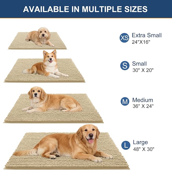 OLANLY Dog Door Mat for Muddy Paws 59x20, Ultra Absorbent Chenille Mud Doormat - Image 2