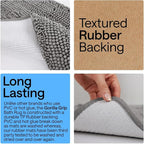 GORILLA GRIP Plush Absorbent Shaggy Chenille Bath Rug Mat - Image 4