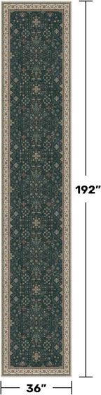 Hazo Haus Washable Dark Green Hallway Runner Rug 16 ft Long - Image 2