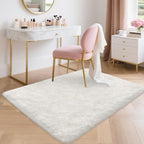 White Fluffy Rug for Bedroom Living Room, 3x5 Furry Cream Area Rug Soft Fuzzy - Image 2