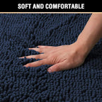 H.VERSAILTEX Navy Bath Mat for Bathroom, Microfiber Bath Rugs Chenille Floor - Image 4