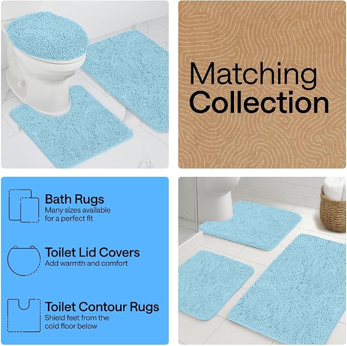GORILLA GRIP Bath Rug Mat 36x24, Thick Soft Absorbent Chenille, Quick Dry - Image 8