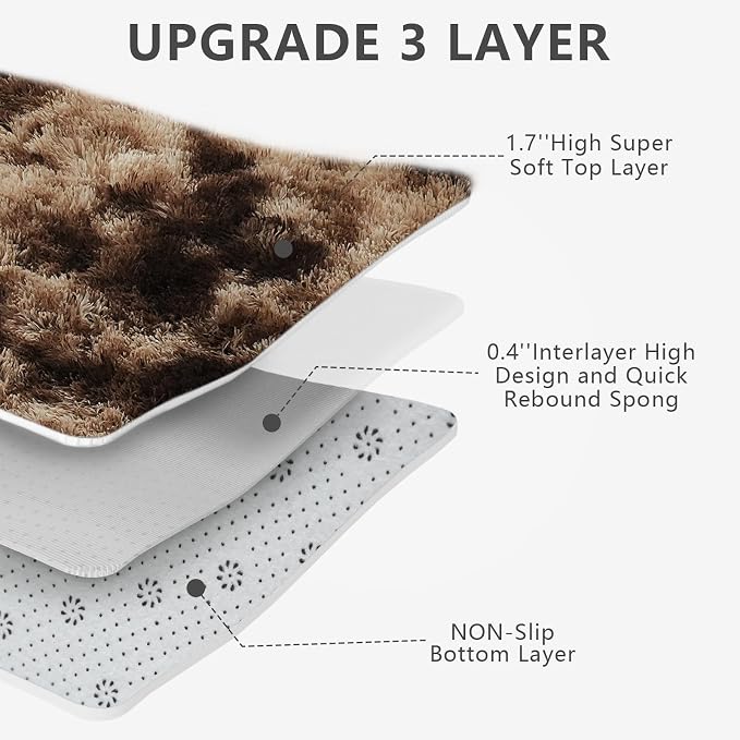 Shag Area Rugs for Bedroom Living Room, 4X6 Ultra Soft Fluffy Area Rugs for Dorm - Image 3