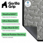 GORILLA GRIP 100% Waterproof All-Season WeatherMAX Doormat 35x23, US Designed - Image 2