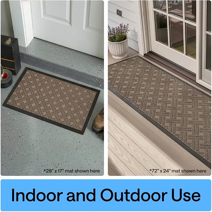 GORILLA GRIP 100% Waterproof All-Season WeatherMAX Doormat, US Designed Natural - Image 9