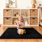 Black Rugs for Bedroom, 4x6 Fluffy Area Rugs for Living Room, Small Fuzzy Shag - Image 6