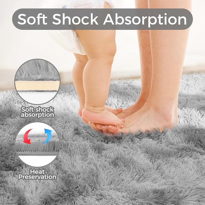 5X8 Ultra Soft Rug for Living Room, 5X8 Fluffy Shag Area Rug for Bedroom - Image 6