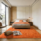 Andecor Shag Area Rug for Living Room, 6x9 Feet Orange Soft Fluffy Indoor Plush - Image 2