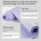 Extra Wide Yoga Mat 72" x 32", 6mm Non Slip TPE Exercise Mat - Image 3