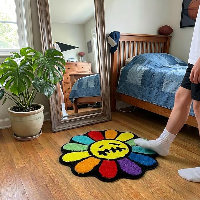 Trippy Happy Face Rug Cool Rugs Tufted Quick Dry Bath Mats - Image 6
