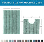 H.VERSAILTEX Bathroom Rugs Bath Rug Set 2 Piece Bathroom Contour Rug Toilet Mat - Image 2