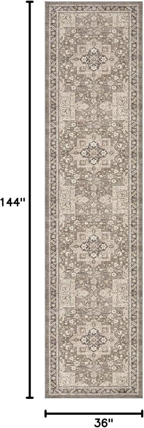 Vintage Hallway Runner Rug 3x12: Large Soft Washable Entryway - Image 2