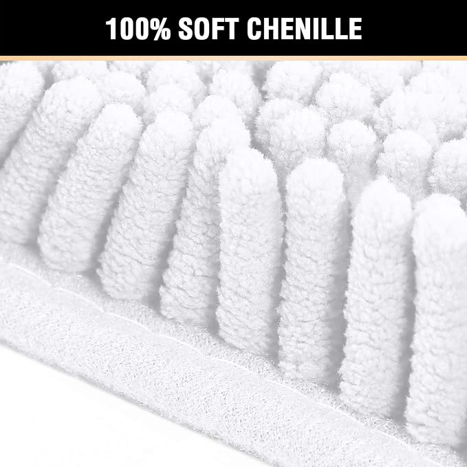H.VERSAILTEX Microfiber Bath Rugs Chenille Floor Mat Ultra Soft Washable - Image 3