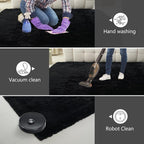 10X14 Large Shag Area Rugs for Living Room Bedroom, Big Soft Black Fluffy Rug - Image 4