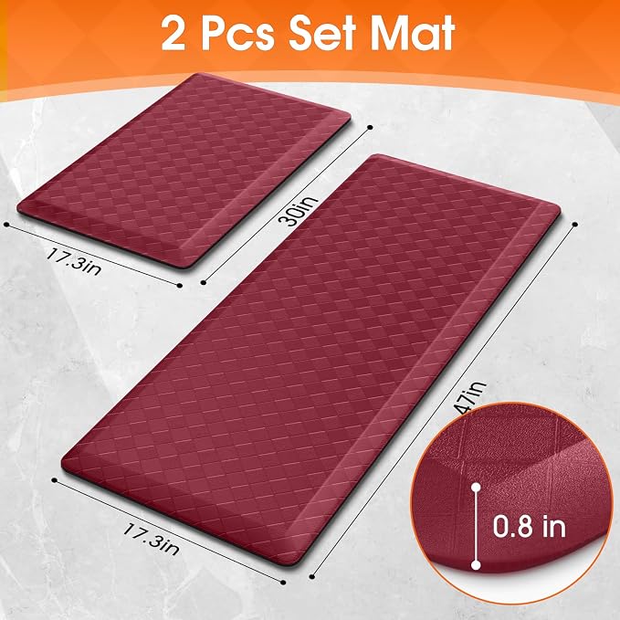 TranquilRelax 4/5 Inch Thick 2-Piece Anti-Fatigue Kitchen Mats, Cushioned - Image 2