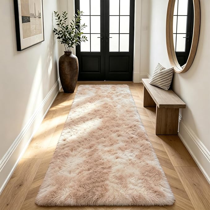 Shag Runner Rug for Bedroom Living Room 2x6 Upgrade Non-Slip Fluffy Soft - Image 6