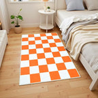 Terrug Orange and White Checkered Rug - Image 2