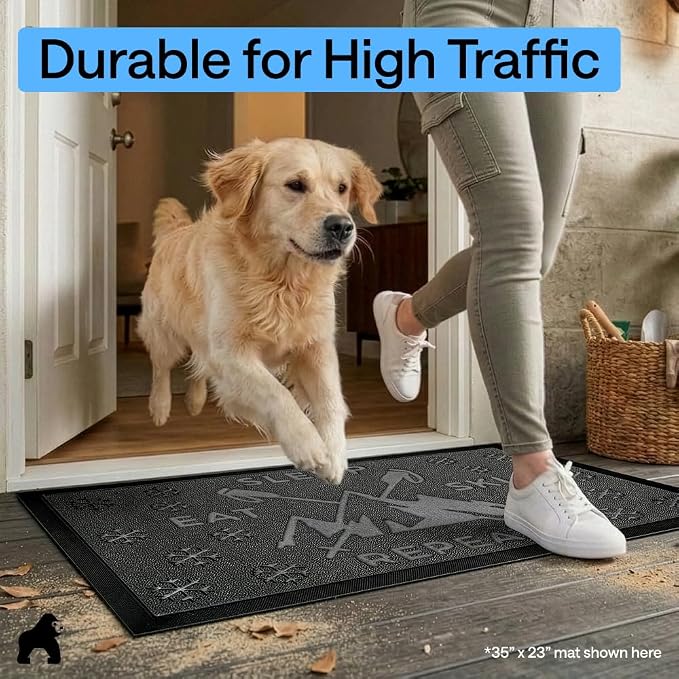 GORILLA GRIP 100% Waterproof All-Season WeatherMAX Doormat 35x23, US Designed - Image 7