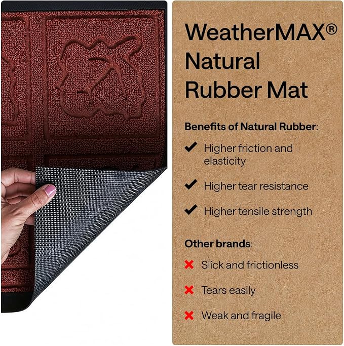 GORILLA GRIP 100% Waterproof All-Season WeatherMAX Doormat 35x23, US Designed - Image 6