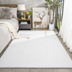 Amearea Modern Area Rugs for Bedroom Living Room, 4x6 Feet White Thickened - Image 2