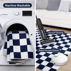 Terrug Navy and White Checkered Rug - Image 6