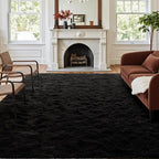 4x6 Ft Shag Black Rugs for Bedroom Living Room, Ultra Soft Fluffy Furry Area by Cuzwlovita
