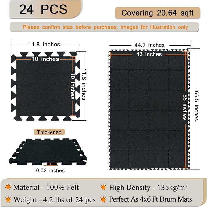 TroyStudio Thick Sound Absorbing Interlocking Floor Mats, Non-Slip Anti - Image 2