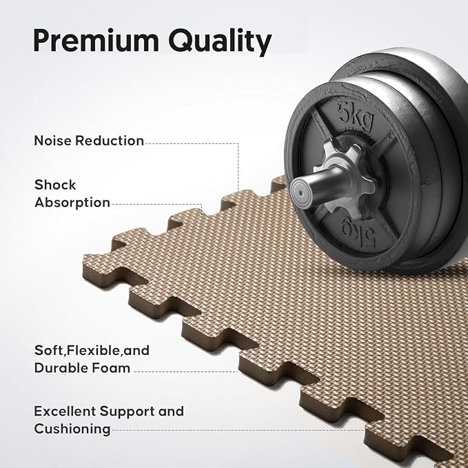 36 Pack Home Gym Mat, Puzzle Exercise Mat, EVA Interlocking Foam Floor Tiles - Image 4