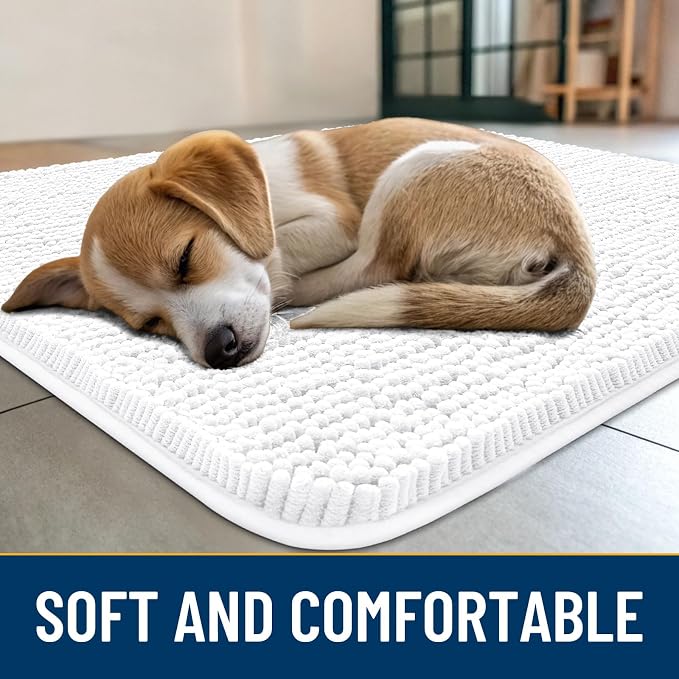 Smiry Dog Door Mat for Muddy Paws 30x20, Absorbent Dirt Trapper, Non-Slip - Image 2