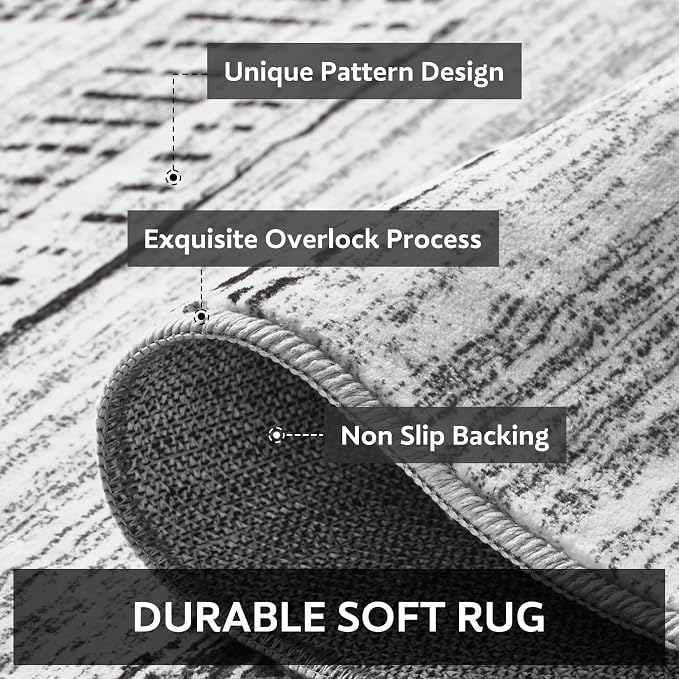 4x6 Area Rugs for Living Room Machine Washable Rug Distressed Indoor Carpet - Image 4