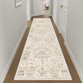 2x14 Washable Neutral Runner Rug Beige Vintage Hallway Kitchen Carpet Non-Slip by WondRg