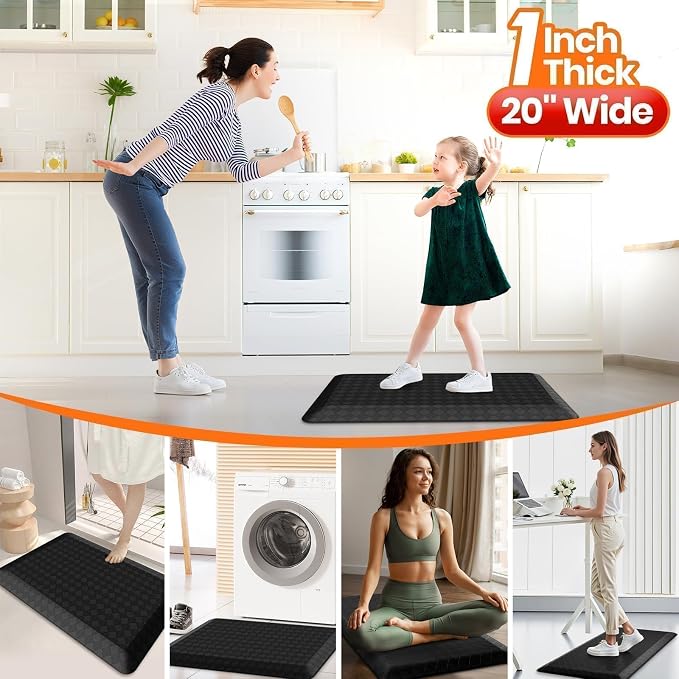 StepRite 1” Thick Kitchen Mats for Floor, Anti Fatigue Kitchen Rugs, Heavy Duty - Image 7