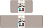 HappyTrends Kitchen Mat, 17.3"x28"+17.3"x60" Khaki, Cushioned Comfort by HappyTrends