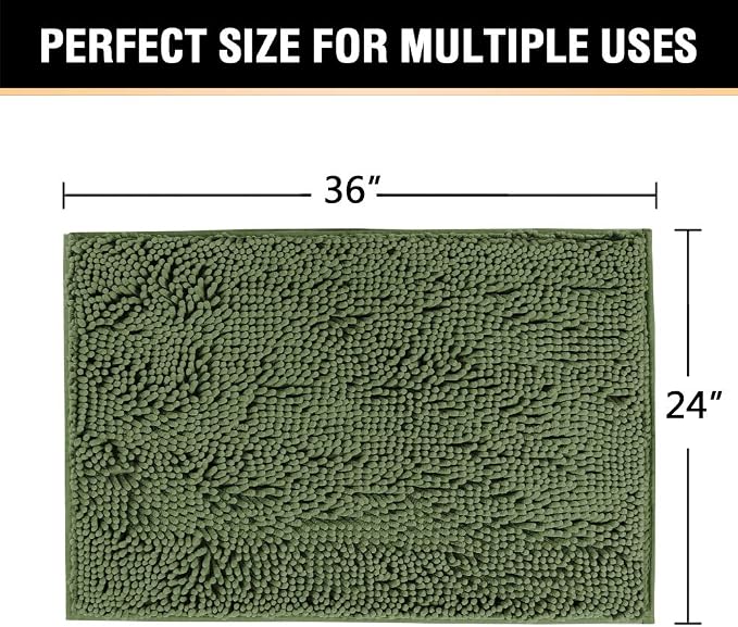 H.VERSAILTEX Bath Mats for Bathroom Non Slip Luxury Chenille Ultra Soft Bath - Image 2