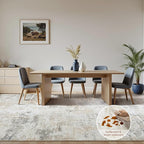8x10 Rugs for Living Room, Neutral Large Abstract Area Rug, Non-Slip Machine - Image 7