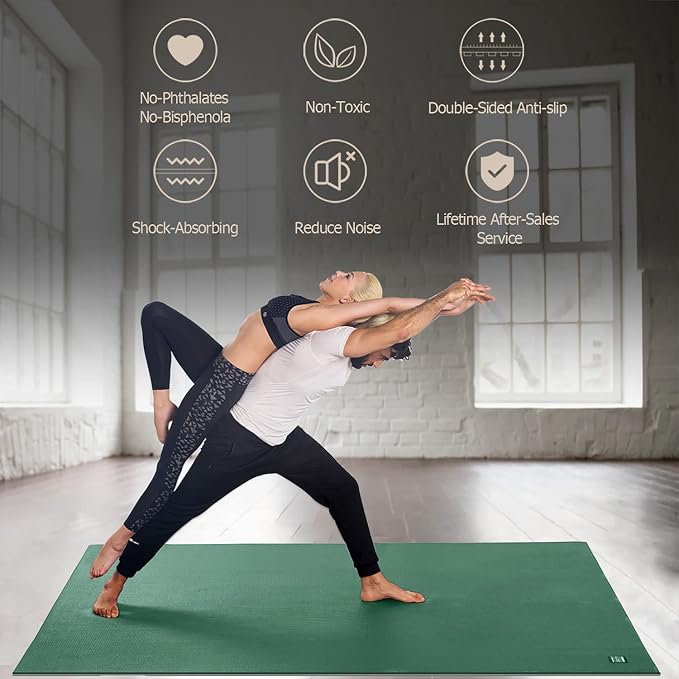 GXMMAT Large Yoga Mat 6'x4'/6'x6'/7'x5', Extra Thick Workout Mats - Image 5
