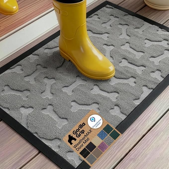 GORILLA GRIP 100% Waterproof All-Season WeatherMAX Doormat 35x23, US Designed by Unknown