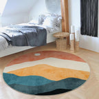 6 ft Abstract Round Rugs for Bedroom, Washable Non-Slip Circle Rug, Soft - Image 6