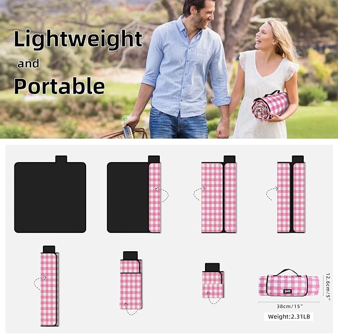 ZAZE Picnic Blanket Waterproof Sandproof, Big XL Outdoor Blankets - Image 5