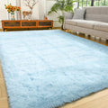 YJ.GWL Area Rugs for Living Room Bedroom, 5x8 Machine Washable Large Light Blue by YJGWLHomeDecor