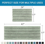 H.VERSAILTEX Bathroom Rugs Bath Mats Sets Super Absorbent Chenille Striped Bath - Image 2