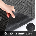 HIYARD Sturdy Front Door Mat, Absorbent Muddy Dirt Resist Welcome Door Mats - Image 4