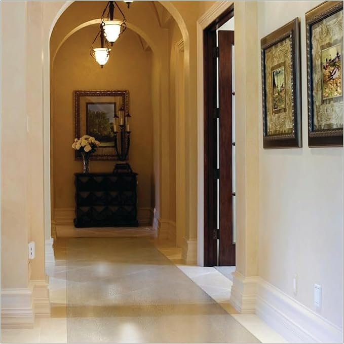 Clear Hard Floor Runner, USA Made, 36 x 36 Inch, 2mm Thick Clear Vinyl - Image 2