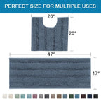 H.VERSAILTEX Bathroom Rug Sets 2 Piece Bath Mats Non Slip Thick Soft Chenille - Image 2