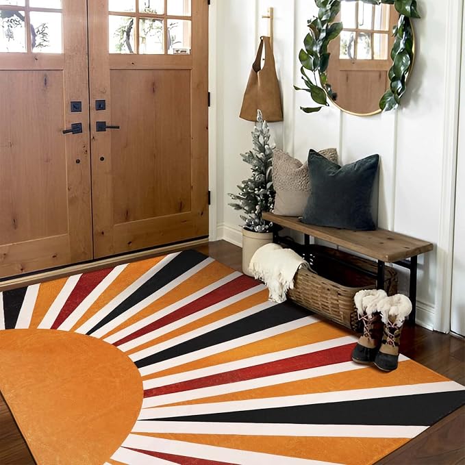 Lahome Boho Machine Washable Living Room Rugs-5x7 Area Rugs - Image 3